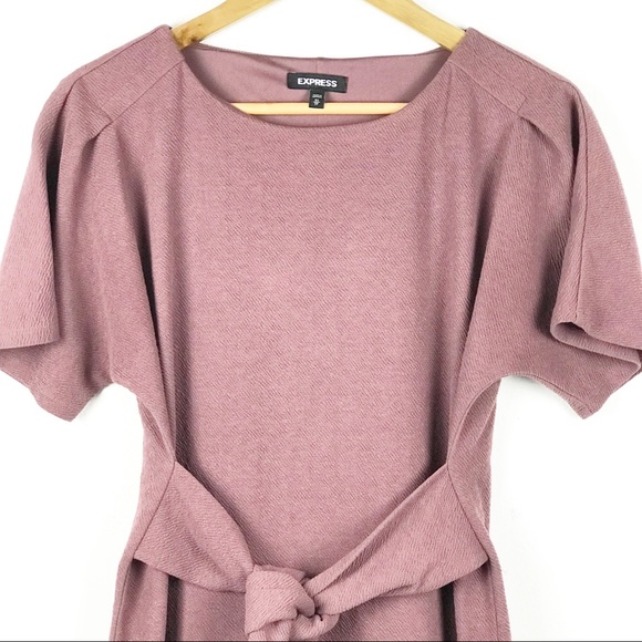 Express Dolman Sleeve Tie Waist Mauve Dress - Picture 5 of 9